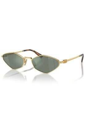 NEW MIU MIU SUNGLASSES, GOLD/GREEN MU56ZS 5AK04M WOMEN MU 56ZS, SMU 56Z EYEWEAR
